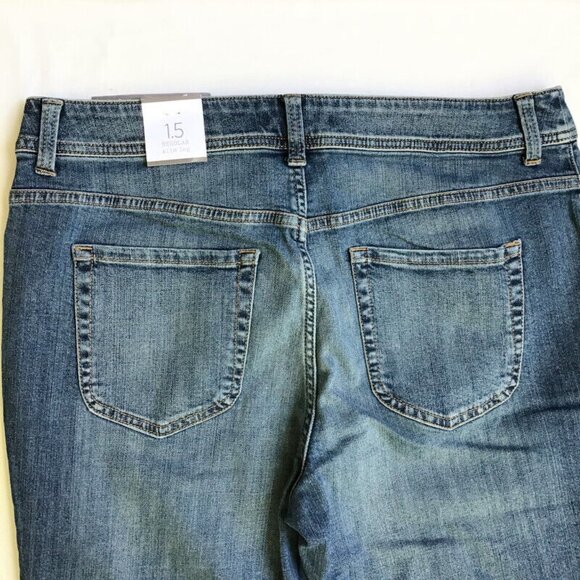 Chicos Outlet Regular Slim Leg Ankle Roll Cuff Jeans Womens 15 Medium Wash Denim - Picture 3 of 8